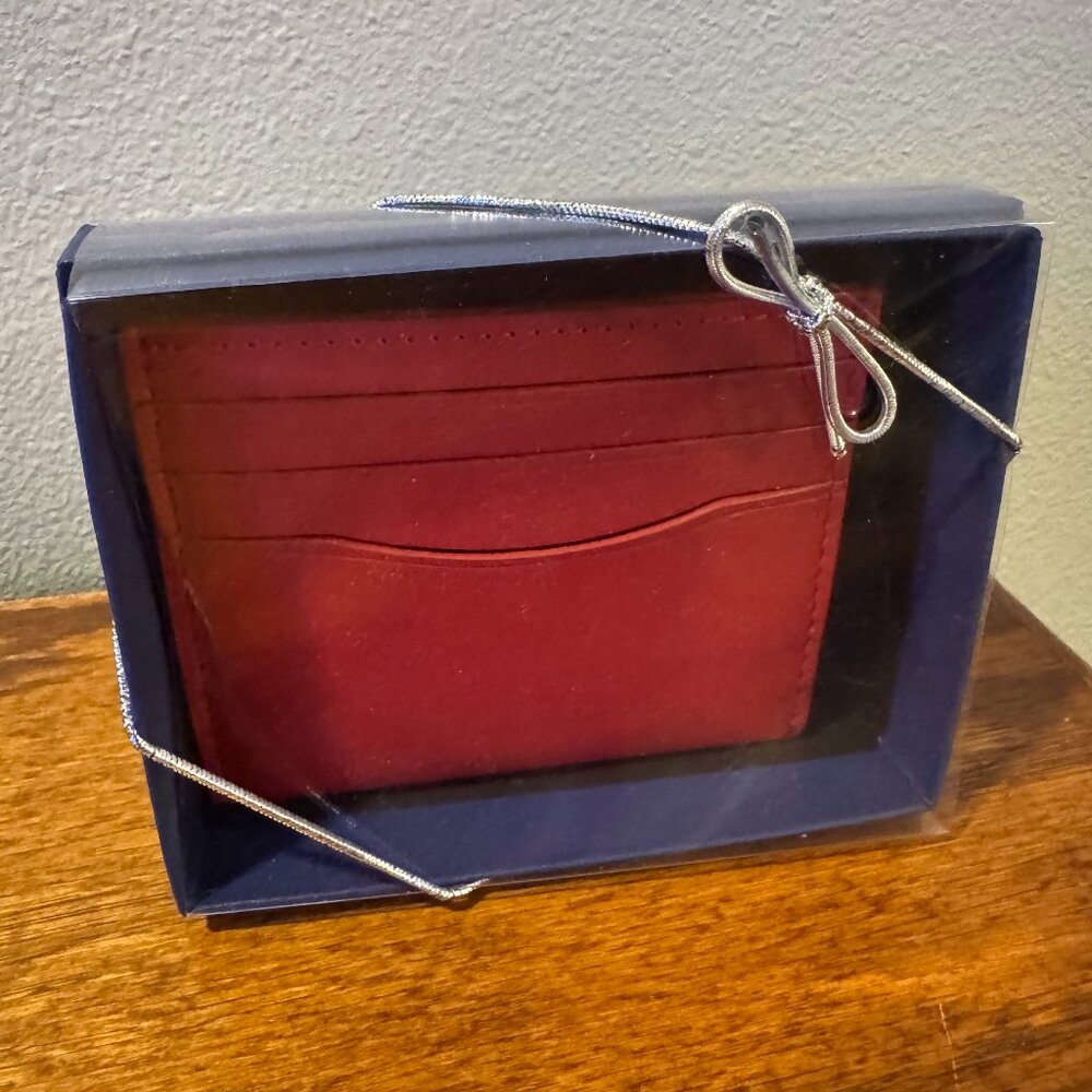 New! Royce Minimalist Card Case - Red